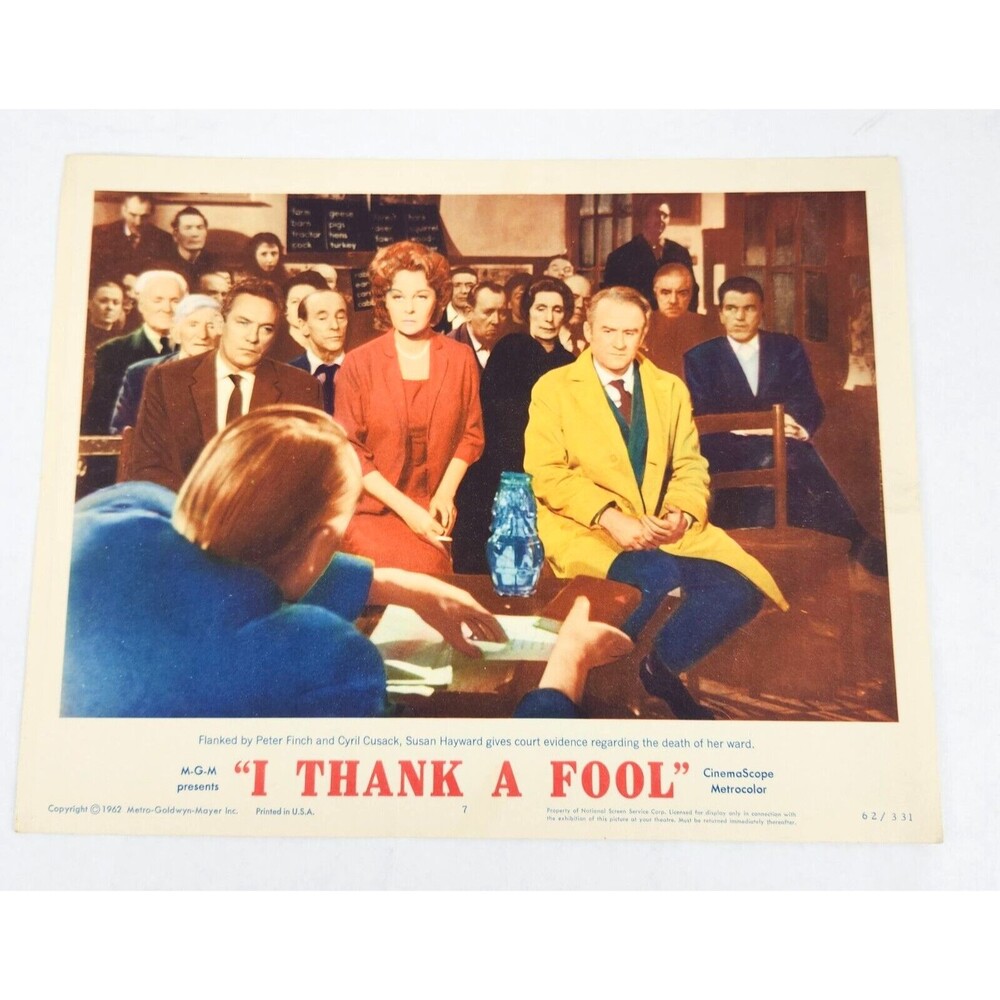 I Thank a Fool‎ 1962 Lobby Card Movie Poster Susan Hayward  Peter Finch British